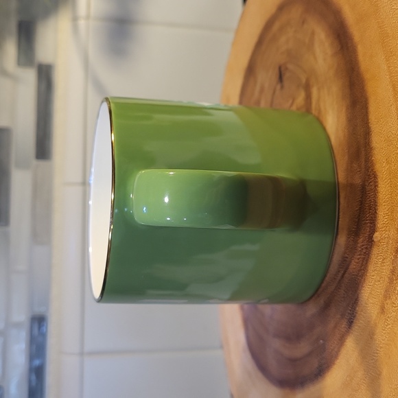 OPALHOUSE XL stoneware tea coffee mug letter G Monogram green gold - Picture 2 of 8